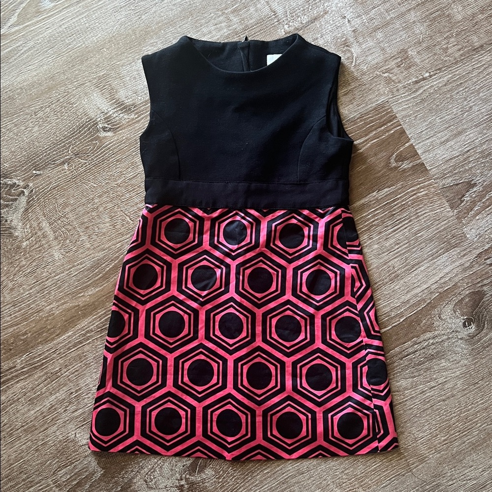 Milly Minis Black and Pink Geometric Sheath Dress size 5